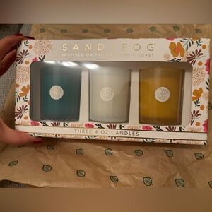 Sand + Fog 3-Piece Scented Candle Gift Set 4oz Mango Tangerine Coconut Citrus